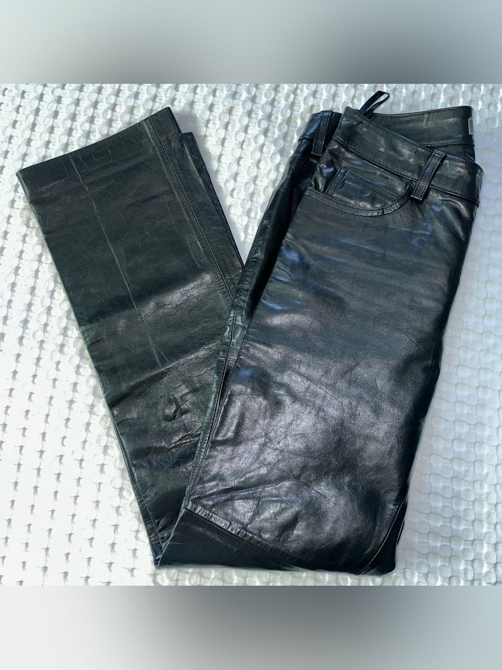 GAP Black Leather Boot Cut Pants